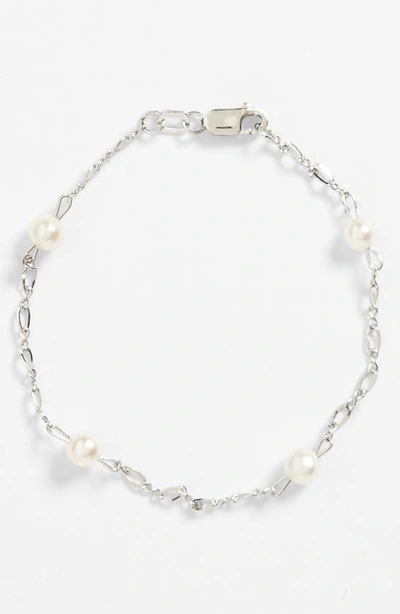 Mignonette Babies' Sterling Silver & Cultured Pearl Bracelet In White