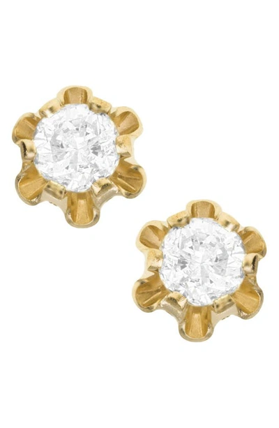 Mignonette Babies'  14k Gold & Diamond Earrings