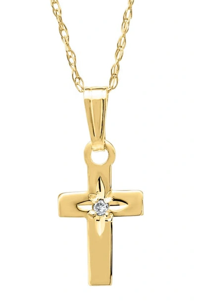 Mignonette Babies' 14k Gold & Diamond Cross Necklace