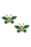 Mignonette Babies' Butterfly Birthstone Gold Earrings In May