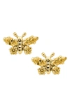 Mignonette Babies' Butterfly Birthstone Gold Earrings In November