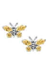 Mignonette Babies' Butterfly Birthstone Sterling Silver Earrings In November