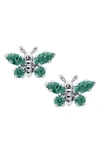 Mignonette Babies' Butterfly Birthstone Sterling Silver Earrings In May