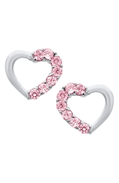 Mignonette Babies' Open Heart Sterling Silver & Cubic Zirconia Earrings