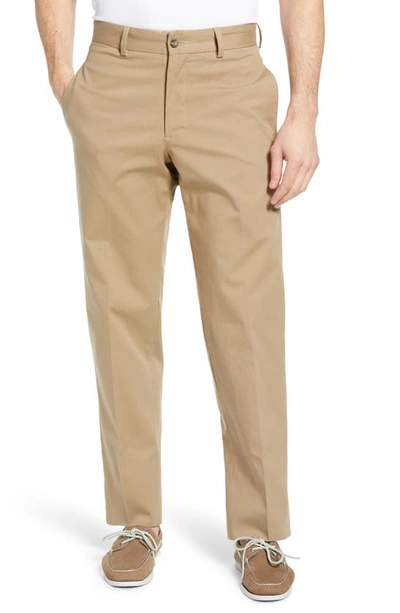 Berle Charleston Flat Front Stretch Canvas Pants In Khaki