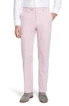 Berle Flat Front Seersucker Pants In Red