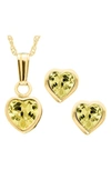 Mignonette Kids' 14k Gold Birthstone Necklace & Stud Earrings In November