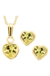 Mignonette Kids'  14k Gold Birthstone Necklace & Stud Earrings In November