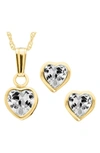 Mignonette Kids' 14k Gold Birthstone Necklace & Stud Earrings In April