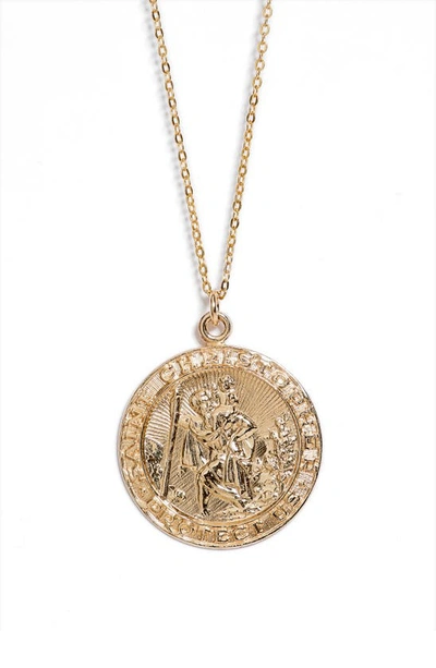 Set & Stones Saint Christopher Pendant Necklace In Gold
