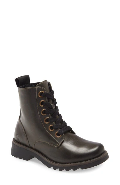 Fly London Ragi Combat Boot In Diesel Leather