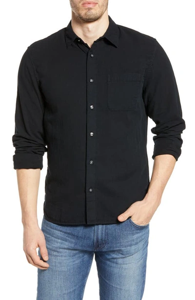 Kato The Ripper Organic Cotton Gauze Button-up Shirt In Black