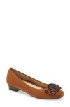 Ara Bambi Flat In Whiskey Suede