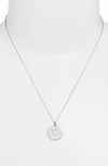 Nashelle Sterling Silver Initial Disc Necklace In Sterling Silver Q