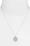 Nashelle Sterling Silver Initial Disc Necklace In Sterling Silver O