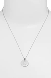 Nashelle Sterling Silver Initial Disc Necklace In Sterling Silver D