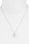 Nashelle Sterling Silver Initial Disc Necklace In Sterling Silver R