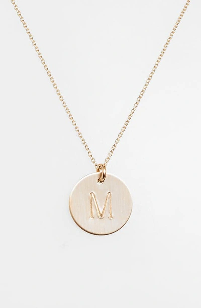 Nashelle 14k-gold Fill Initial Disc Necklace In 14k Gold Fill M
