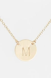 Nashelle 14k-gold Fill Anchored Initial Disc Necklace In 14k Gold Fill M