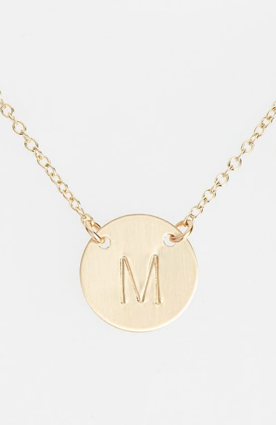 Nashelle 14k-gold Fill Anchored Initial Disc Necklace In 14k Gold Fill M