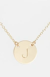 Nashelle 14k-gold Fill Anchored Initial Disc Necklace In 14k Gold Fill J