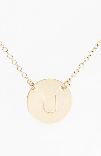 Nashelle 14k-gold Fill Anchored Initial Disc Necklace In 14k Gold Fill U