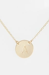 Nashelle 14k-gold Fill Anchored Initial Disc Necklace In 14k Gold Fill A