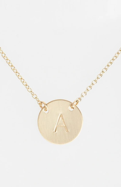 Nashelle 14k-gold Fill Anchored Initial Disc Necklace In 14k Gold Fill A