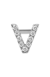 Bony Levy Single Initial Earring In White Gold/ V