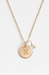 Nashelle 14k-gold Fill & Semiprecious Birthstone Zodiac Mini Disc Necklace In Pisces