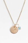 Nashelle 14k-gold Fill & Semiprecious Birthstone Zodiac Mini Disc Necklace In Sagittarius