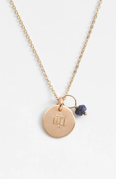 Nashelle 14k-gold Fill & Semiprecious Birthstone Zodiac Mini Disc Necklace In Virgo