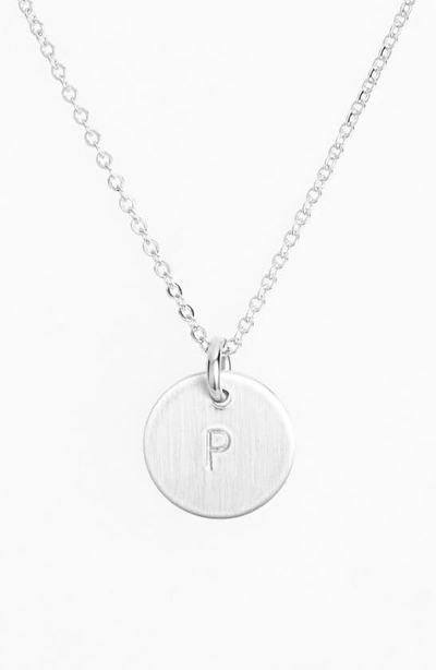 Nashelle Sterling Silver Initial Mini Disc Necklace In Sterling Silver P