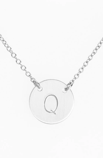 Nashelle Sterling Silver Initial Disc Necklace In Sterling Silver Q