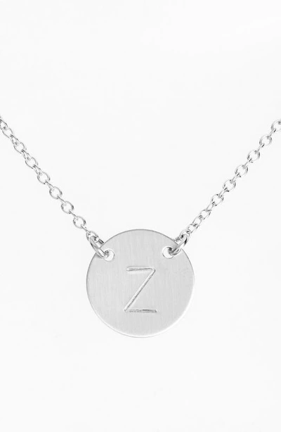 Nashelle Sterling Silver Initial Disc Necklace In Sterling Silver Z
