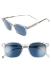 Brightside Dean 51mm Square Sunglasses In Grey Crystal/ Indigo Blue