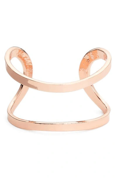 Karine Sultan Elise Minimalist Cuff In Rose Gold