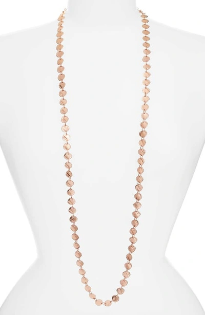 Karine Sultan Sophia Long Necklace In Rose Gold