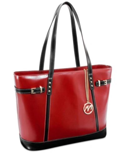 Mcklein Serafina Leather Tote In Red