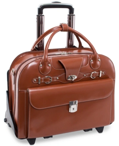 Mcklein Roseville Detachable Wheeled Briefcase In Brown