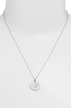 Nashelle Sterling Silver Initial Disc Necklace In Sterling Silver G