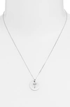 Nashelle Sterling Silver Initial Disc Necklace In Sterling Silver T