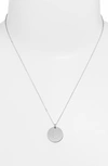 Nashelle Sterling Silver Initial Disc Necklace In Sterling Silver L