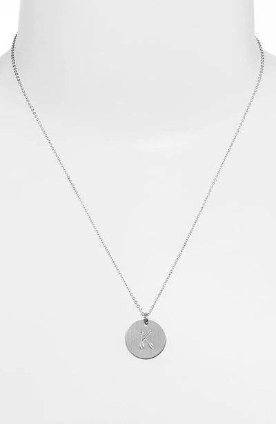 Nashelle Sterling Silver Initial Disc Necklace In Sterling Silver K