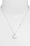 Nashelle Sterling Silver Initial Disc Necklace In Sterling Silver F
