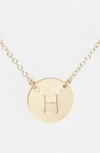 Nashelle 14k-gold Fill Anchored Initial Disc Necklace In 14k Gold Fill H