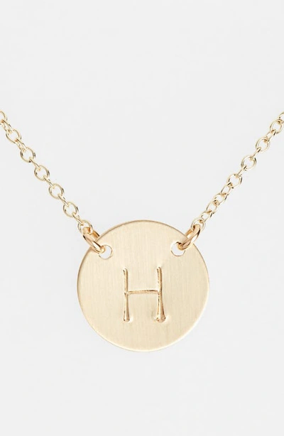 Nashelle 14k-gold Fill Anchored Initial Disc Necklace In 14k Gold Fill H