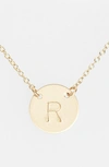 Nashelle 14k-gold Fill Anchored Initial Disc Necklace In 14k Gold Fill R