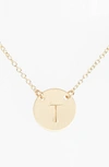 Nashelle 14k-gold Fill Anchored Initial Disc Necklace In 14k Gold Fill T