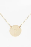 Nashelle 14k-gold Fill Anchored Initial Disc Necklace In 14k Gold Fill Z